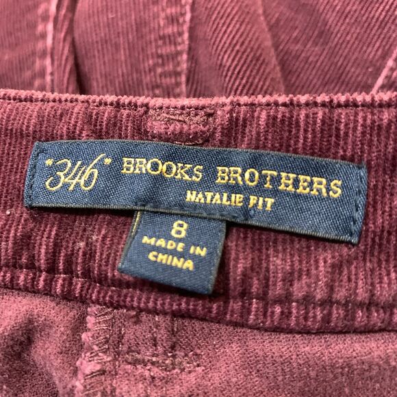 Brooks Brothers Natalie Fit Corduroy Pants Wine Red Sz 8 Preppy Fall - Picture 2 of 11